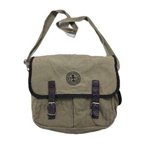 Sierra Club Satchel Messenger Bag Shoulder Crossbody Canvas Leather